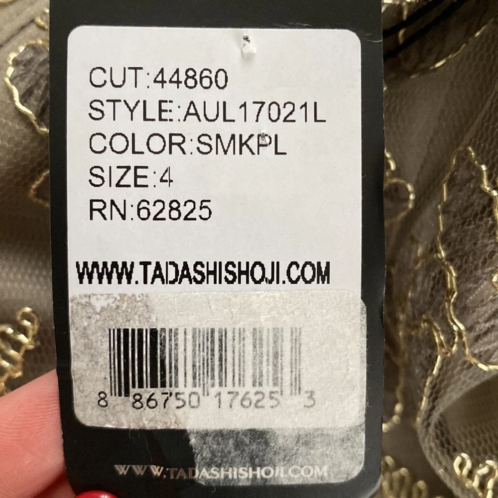 Tadashi Shoji Illusion Off the Shoulder Lace Gown - Picture 9 of 10